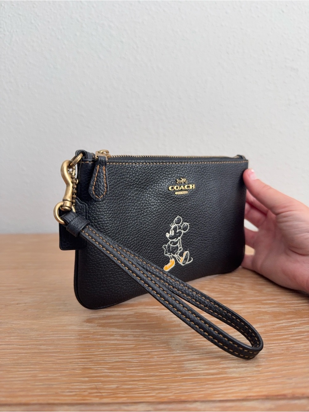 Coach x Disney Black Leather Wristlet - Picture 3 of 9